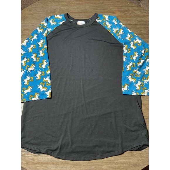 Lularoe Unicorn Randy Baseball Style 3/4 Sleeve Womens Sz XXL - Picture 1 of 8